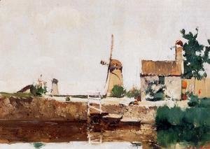 John Henry Twachtman - Windmills, Dordrecht