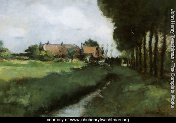 Landscape With Houses and Stream