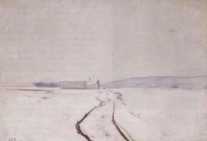 John Henry Twachtman - Along The River  Winter