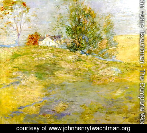 John Henry Twachtman - Artists Home In Autumn  Greenwich  Connecticut