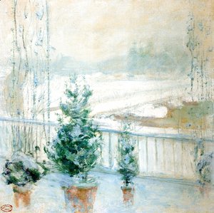 John Henry Twachtman - Balcony In Winter