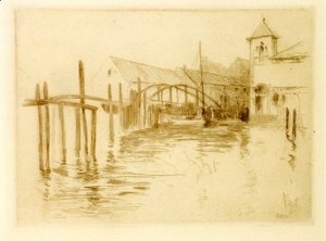 John Henry Twachtman - Dock At Newport