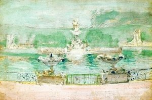John Henry Twachtman - Fountain  Worlds Fair