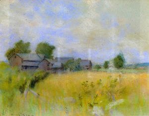 John Henry Twachtman - Pasture With Barns  Cos Cob