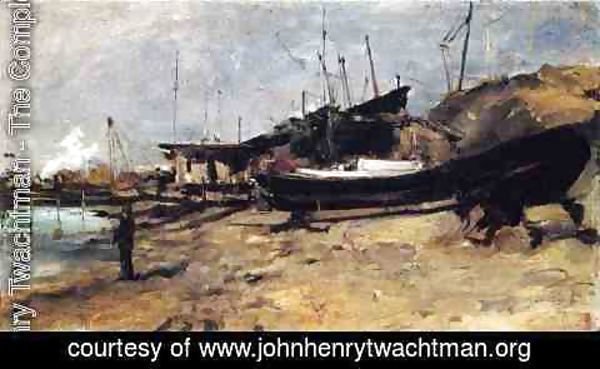 John Henry Twachtman - The Boat Yard