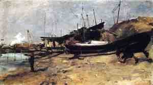 John Henry Twachtman - The Boat Yard