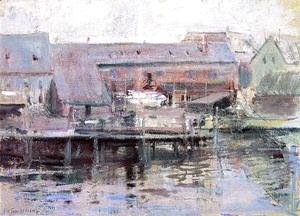 John Henry Twachtman - Waterfront Scene   Gloucester