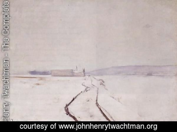 John Henry Twachtman - Along The River  Winter