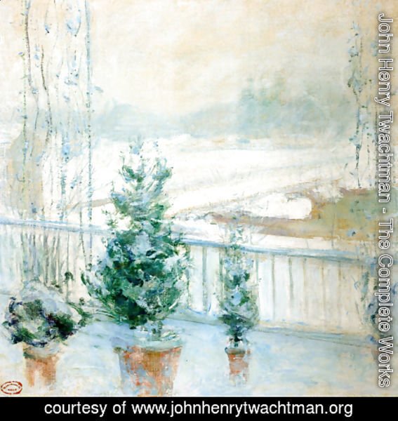 John Henry Twachtman - Balcony In Winter