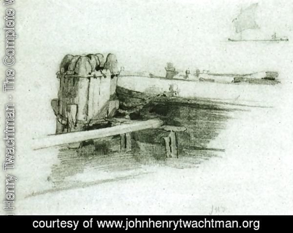 John Henry Twachtman - Boat At Bulkhead