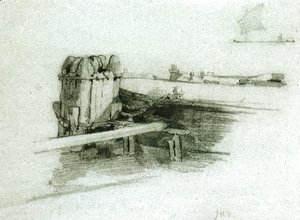 John Henry Twachtman - Boat At Bulkhead