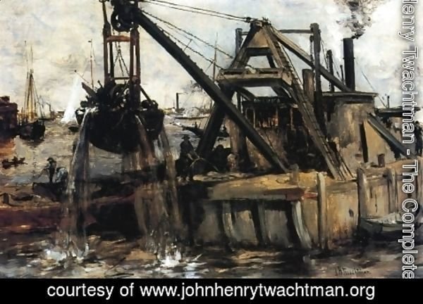 John Henry Twachtman - Dredging In The East River