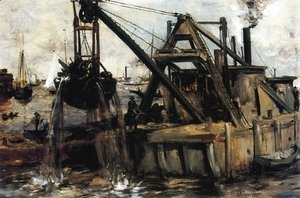 John Henry Twachtman - Dredging In The East River
