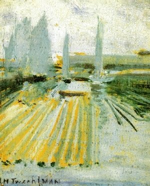 John Henry Twachtman - Fog And Small Sailboats