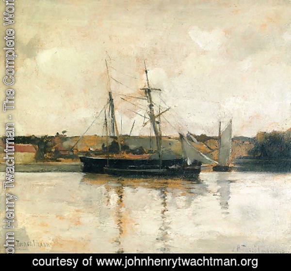 John Henry Twachtman - Sailing Boats  Dieppe Harbor