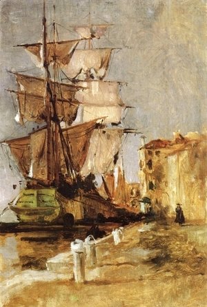 John Henry Twachtman - Venetian Sailing Vessel