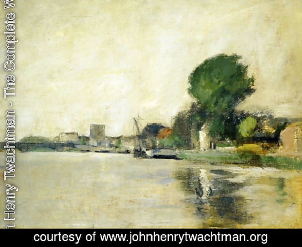 John Henry Twachtman - View Along A River