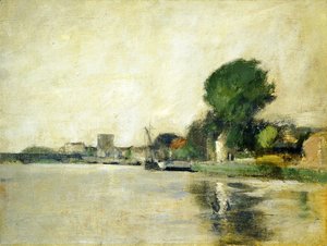 John Henry Twachtman - View Along A River