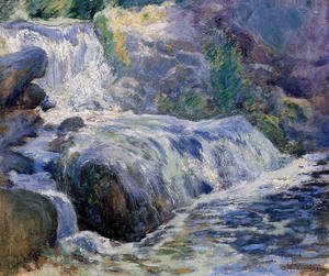John Henry Twachtman - Waterfall  Blue Brook