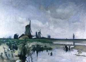 John Henry Twachtman - Windmills